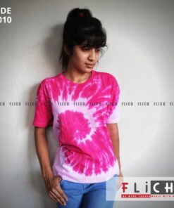 New Tie Dye T Shirt for women Colorful Crew Neck T shirts 100% Cotton