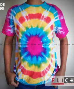 New Tie Dye T Shirt for Men Colorful Crew Neck T shirts 100% Cotton