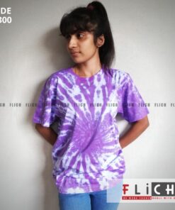 FLiCH Round Neck Tie-Dye T-Shirt for Women