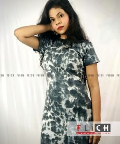 FLiCH Round Neck Tie dye T-Shirt Dress for Women